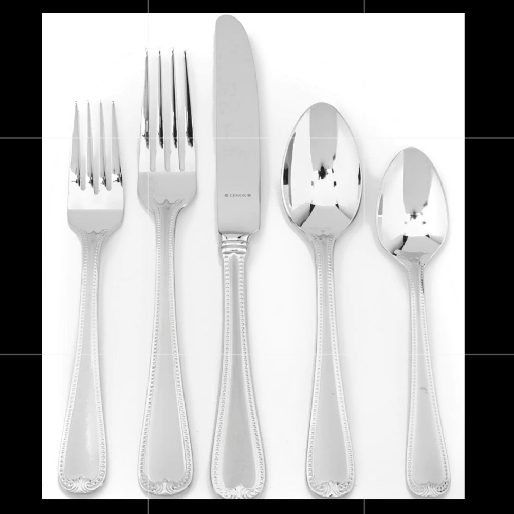 Lenox Vintage Jewel Frosted Flatware 5 sets of a 5-piece Flatware Place Setting